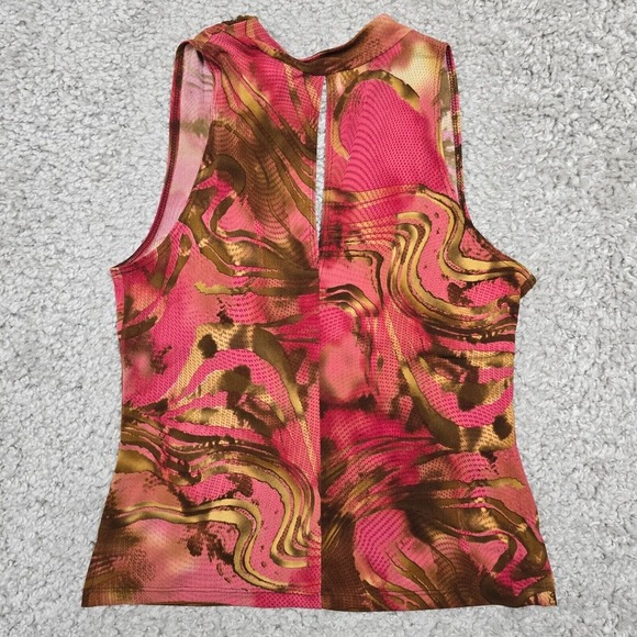 Vtg‎ California Grown Babydoll Top Large Pink Brown Y2K 90s Coquette Retro Artsy - Picture 6 of 9